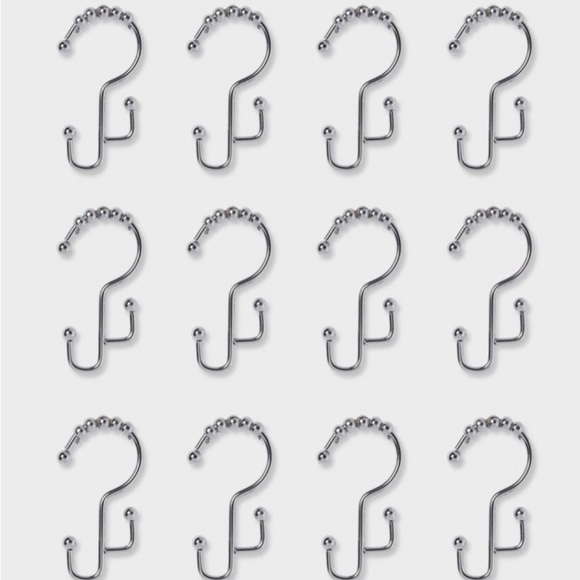 Made By Design Bath Double Glide Shower Hooks Brushed Nickel Set Of